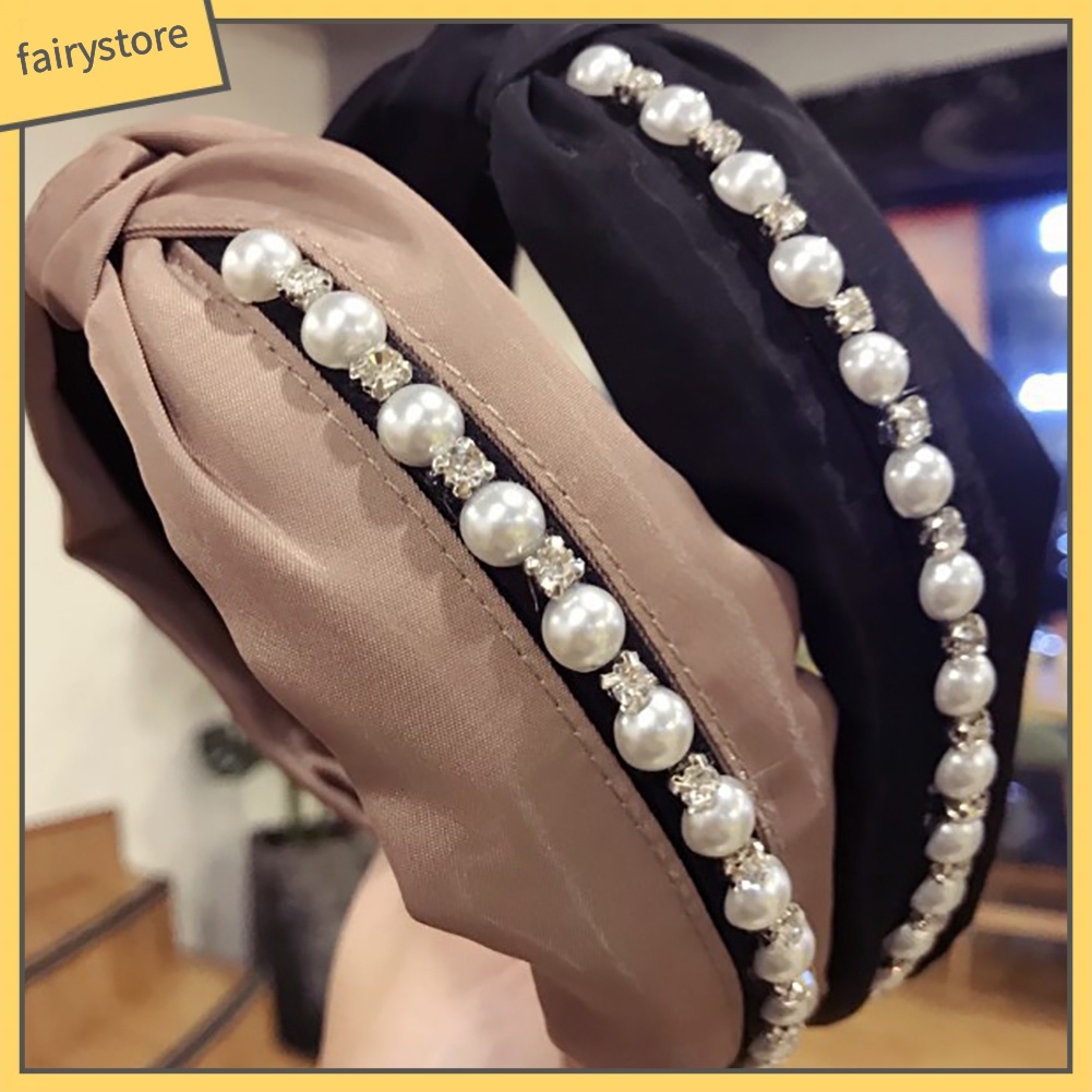 Băng Đô Cài Tóc Đính Ngọc Trai Giả Thời Trang Dành Cho Nữ