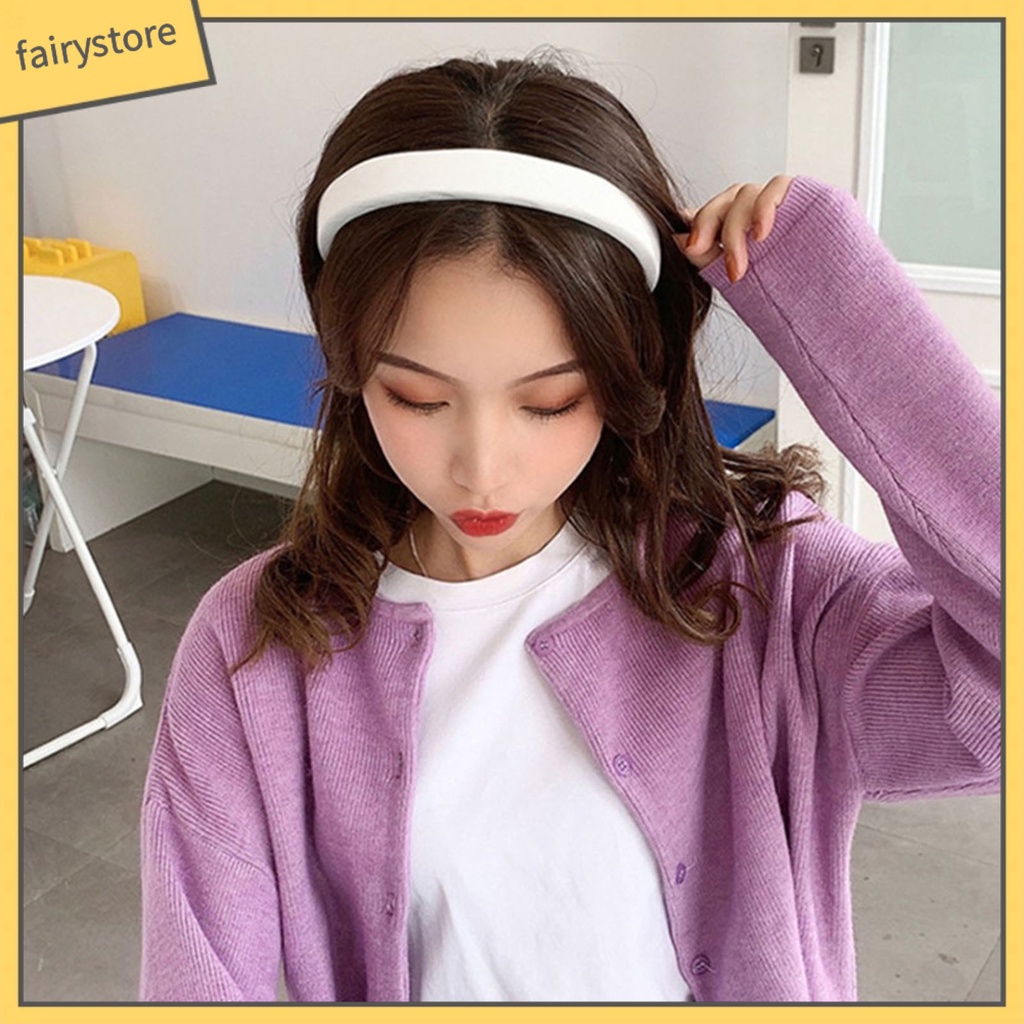 Băng Đô Cài Tóc Bản Rộng Không Trượt Màu Sắc Ngọt Ngào Cho Nữ