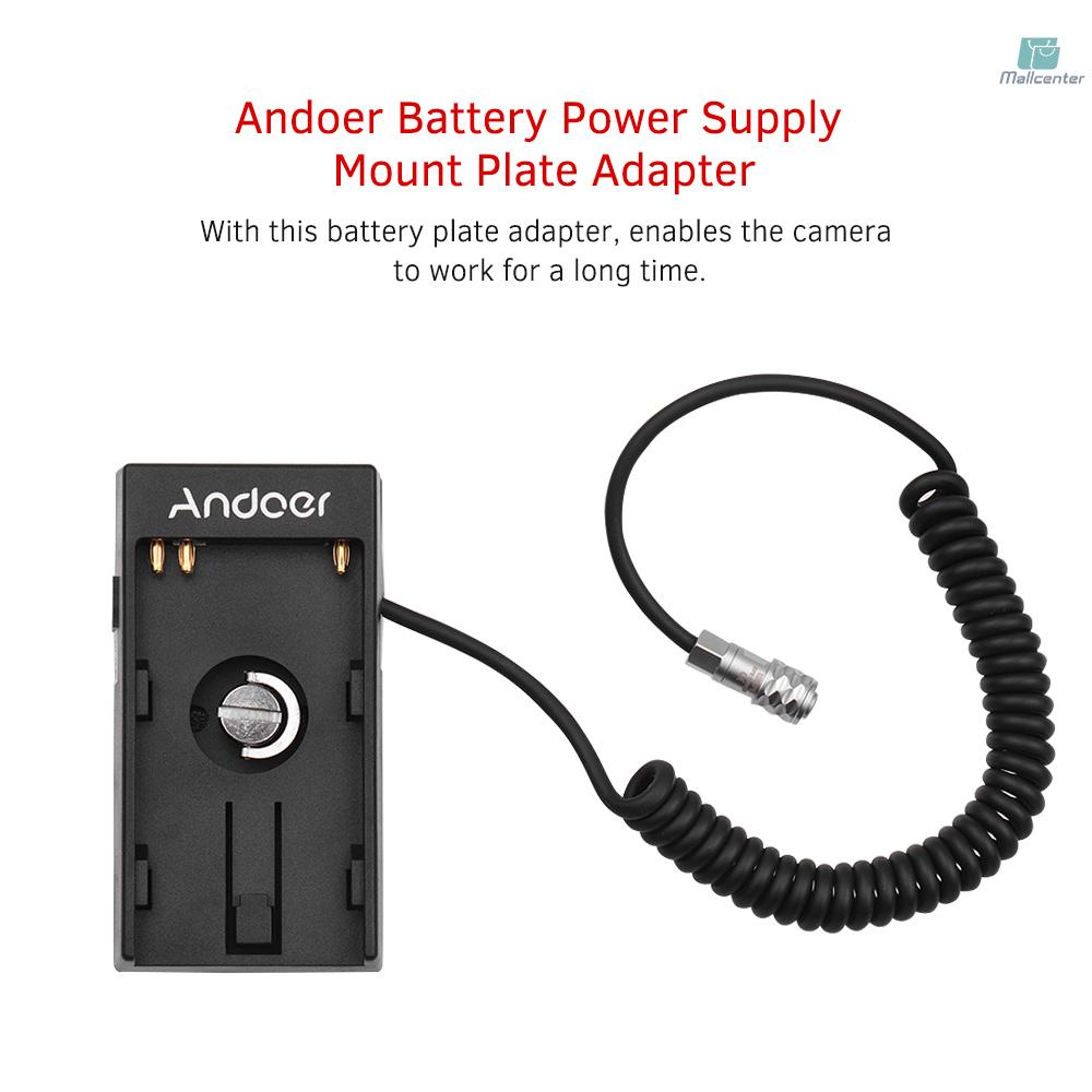 Andoer Camera DV Battery Power Supply Mount Plate Adapter with 1/4 Inch Screw for Blackmagic Cinema Pocket Camera BMPCC 4K for  BP-U30 U60 U90 BP-U Battery