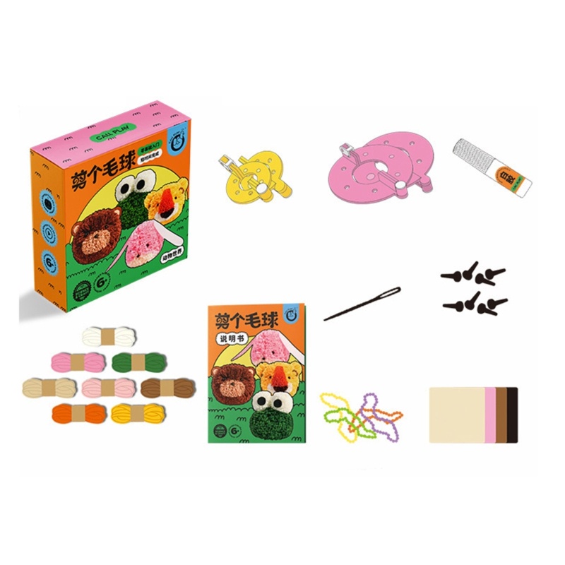 Mặt Dây Chuyền Quả Cầu Lông Xù Thêu Họa Tiết Vui Nhộn Cho Người Mới Bắt Đầu