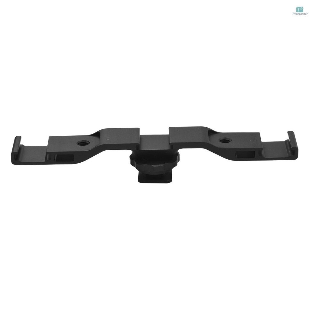 Metal Cold Shoe Mount Bracket with 3 Cold Shoe Mounting for Installing Microphone LED Video Light for Vlog Live Streaming Video Recording