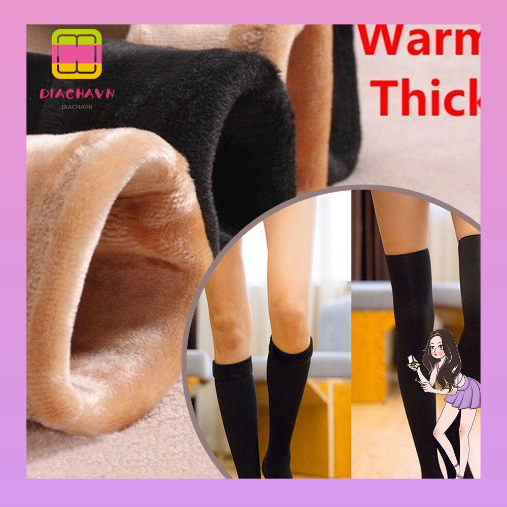 Đôi Vớ Dài Bằng Len Cashmere Nhung Dày Không Đường May Giữ Nhiệt