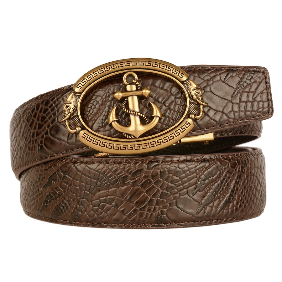 Thắt Lưng Da Bò Có Khóa Tự Động Trẻ Trung Cá Tính Cho Nam