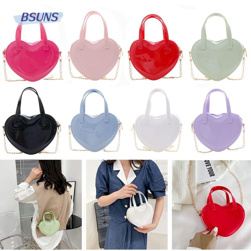 Túi Đeo Vai Mini Họa Tiết Trái Tim Phối Dây Xích Thời Trang