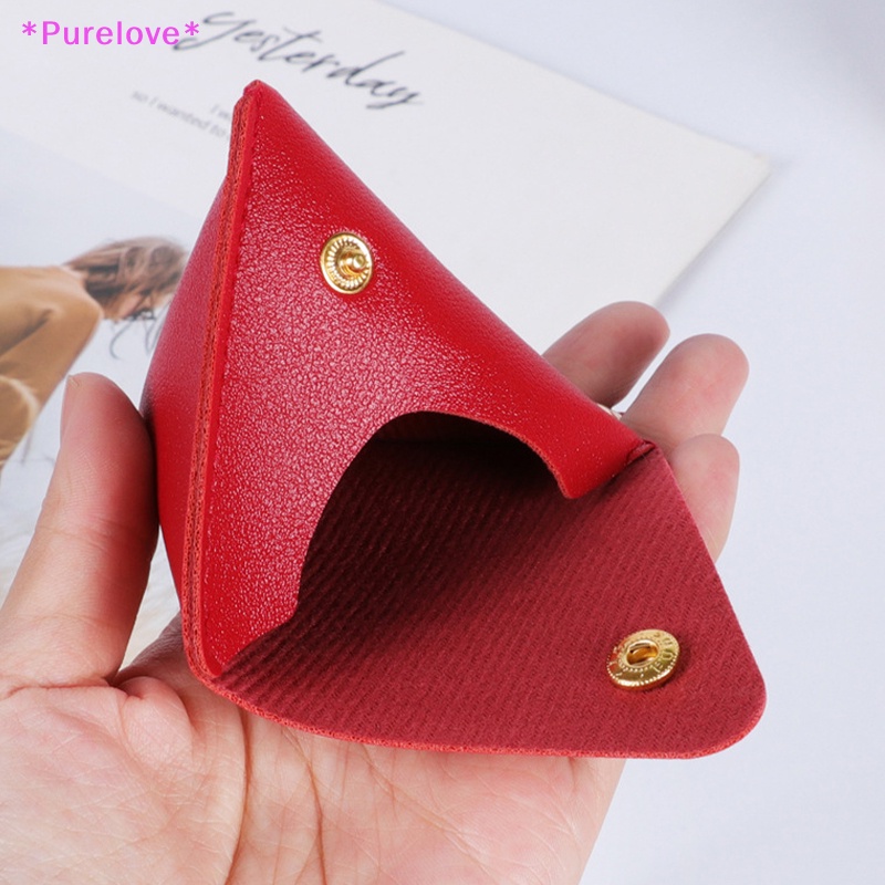 Ví Đựng Tiền Xu Bằng Da Hình Tam Giác Nhỏ Xinh Thời Trang Cho Nữ Mới