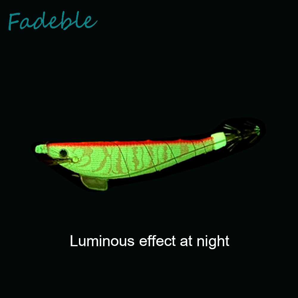 Mồi Câu Cá Giả Hình Tôm Bằng Gỗ Phát Quang Kích Thước 100mm 12g