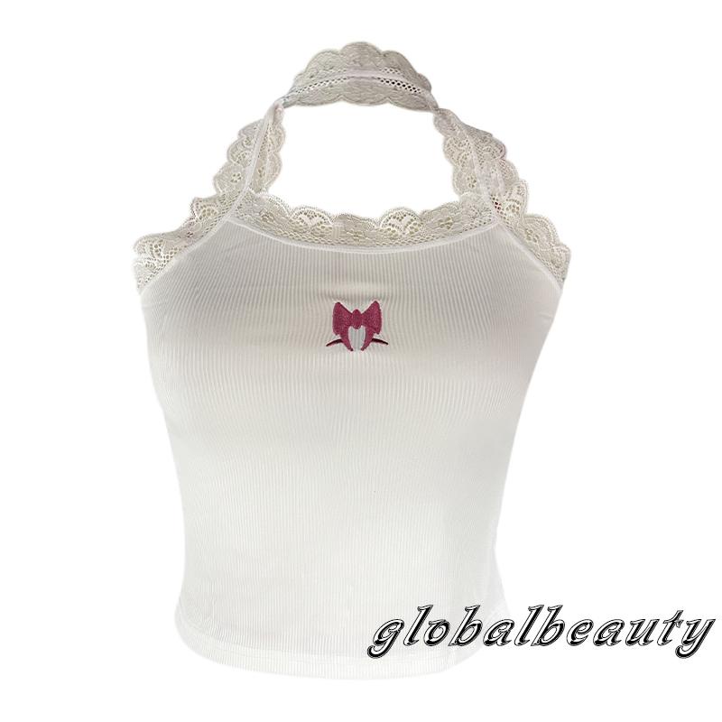 Áo Hai Dây Hở Lưng Cột Nơ Phối Ren Thời Trang Mùa Hè Cho Nữ