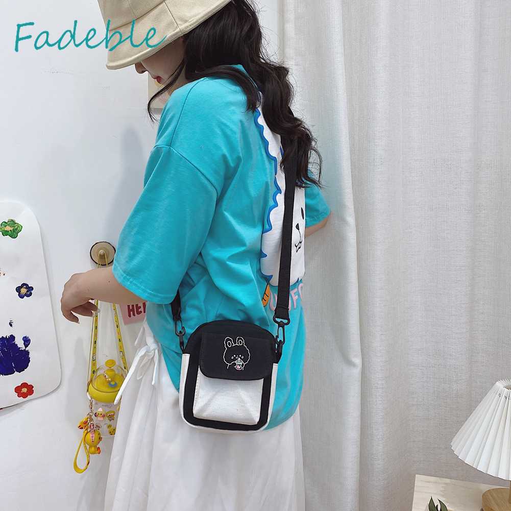 Túi Xách Đeo Vai Vải Bạt In Hoạt Hình Thời Trang Nữ Cá Tính