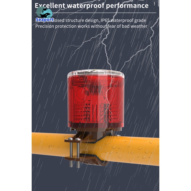 Đèn Led Tín Hiệu Cảnh Báo Khẩn Cấp Chống Mưa Sử Dụng Năng Lượng Mặt Trời