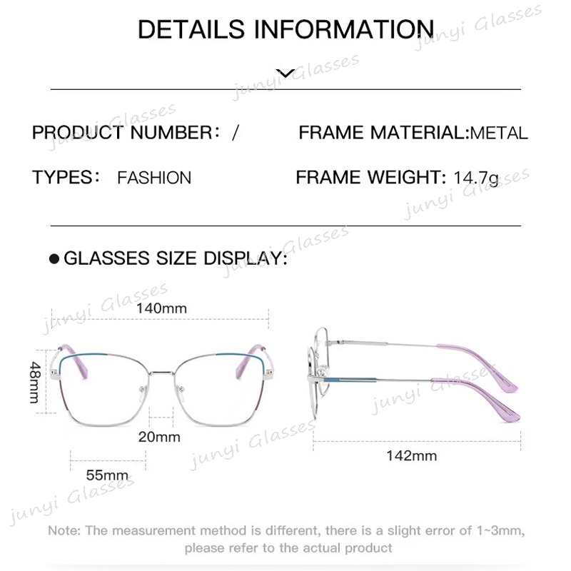 Kính Mát Mắt Mèo Gọng Kim Loại Chống Tia Bức Xạ &amp; Ánh Sáng Xanh Cho Nam &amp; Nữ
