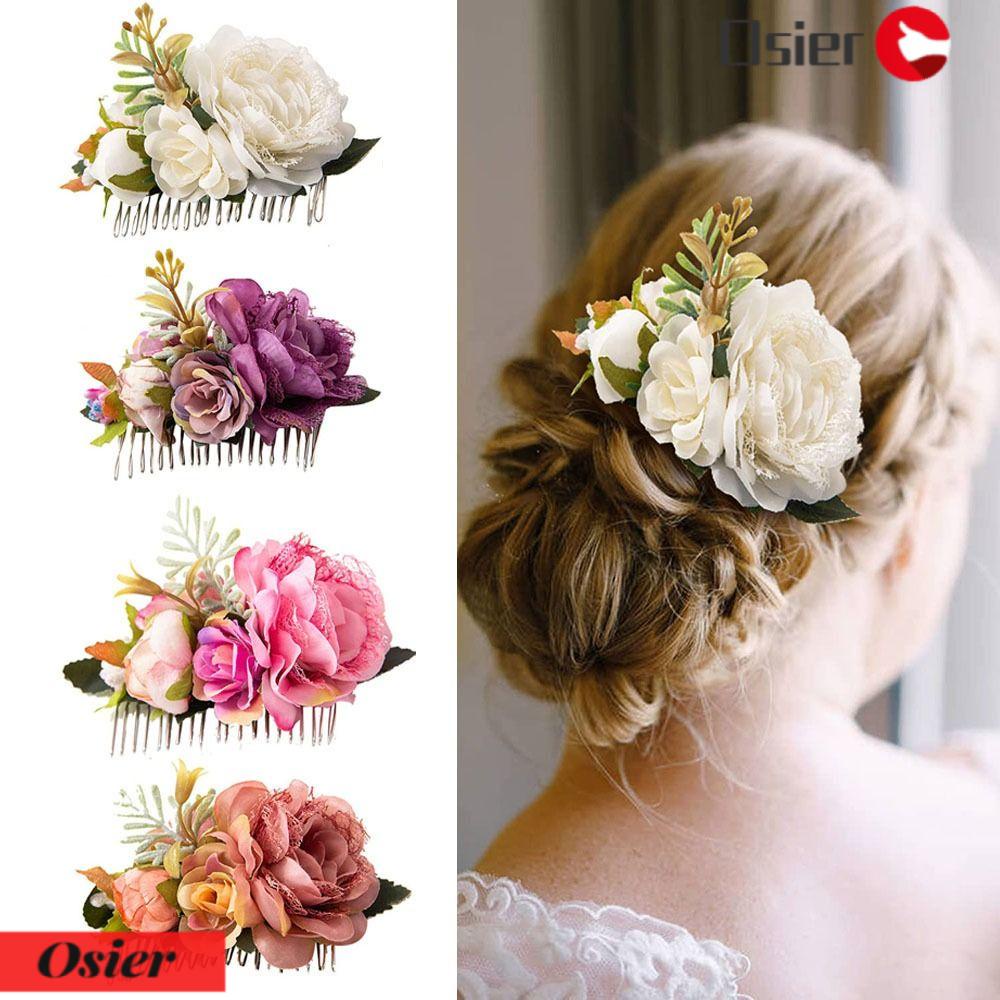 Lược Cài Tóc Hình Hoa Thanh Lịch Cho Cô Dâu 1 Cái|Phụ Kiện Trang Trí Tóc Xinh Xắn Chất Lượng