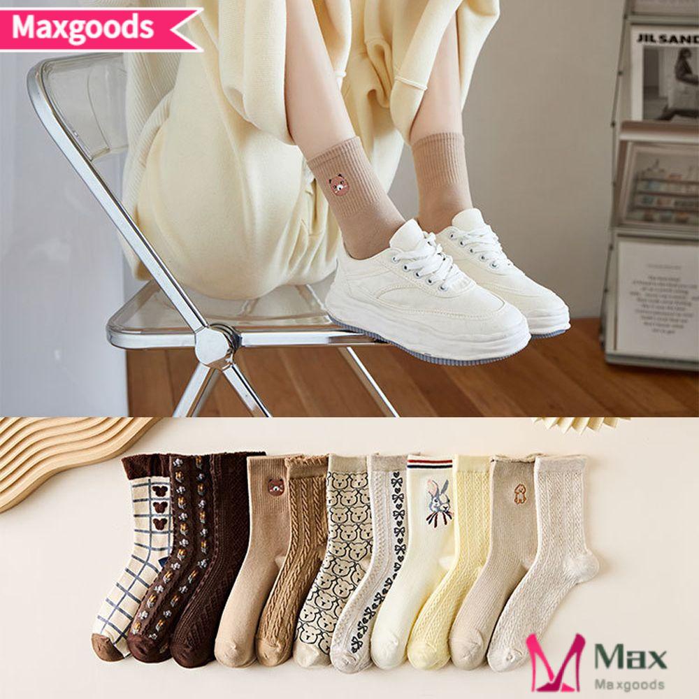 Vớ Cotton Mềm Thoáng Khí In Họa Tiết Hoạt Hình Đơn Giản Thời Trang Cho Nữ