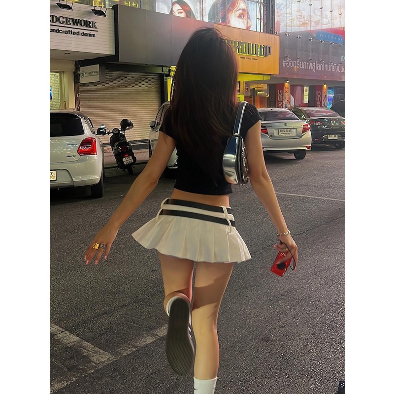 Chân Váy Ngắn Xếp Ly Lưng Thấp VQP1