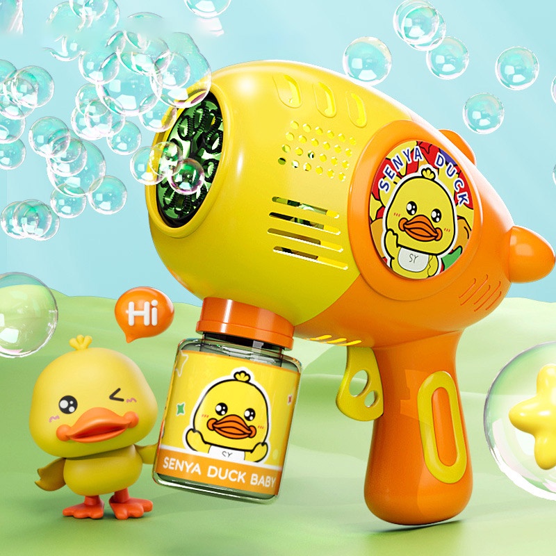 Đồ Chơi Súng Bắn Bong Bóng Tự Động Hình Chú Vịt Vàng Nhỏ Dễ Thương Cho Bé