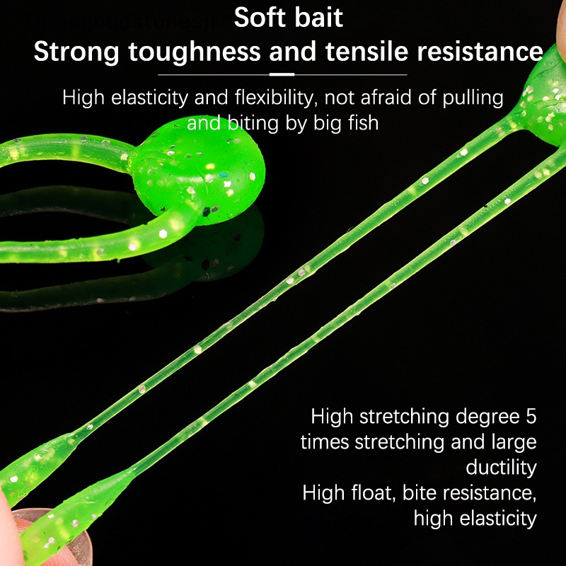 20 Rodworms Tải Trọng Nước 3.3cm Mềm Mại Màu Đen Bằng TPE JR