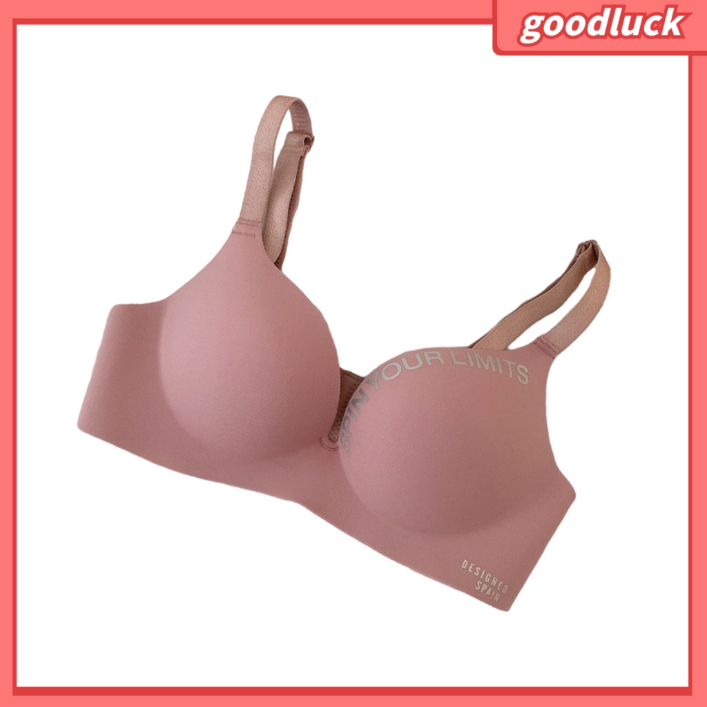 Áo Ngực Không Gọng Thép Không Đường May 3 / 4 Có Thể Điều Chỉnh Dây In Chữ Dành Cho Nữ
