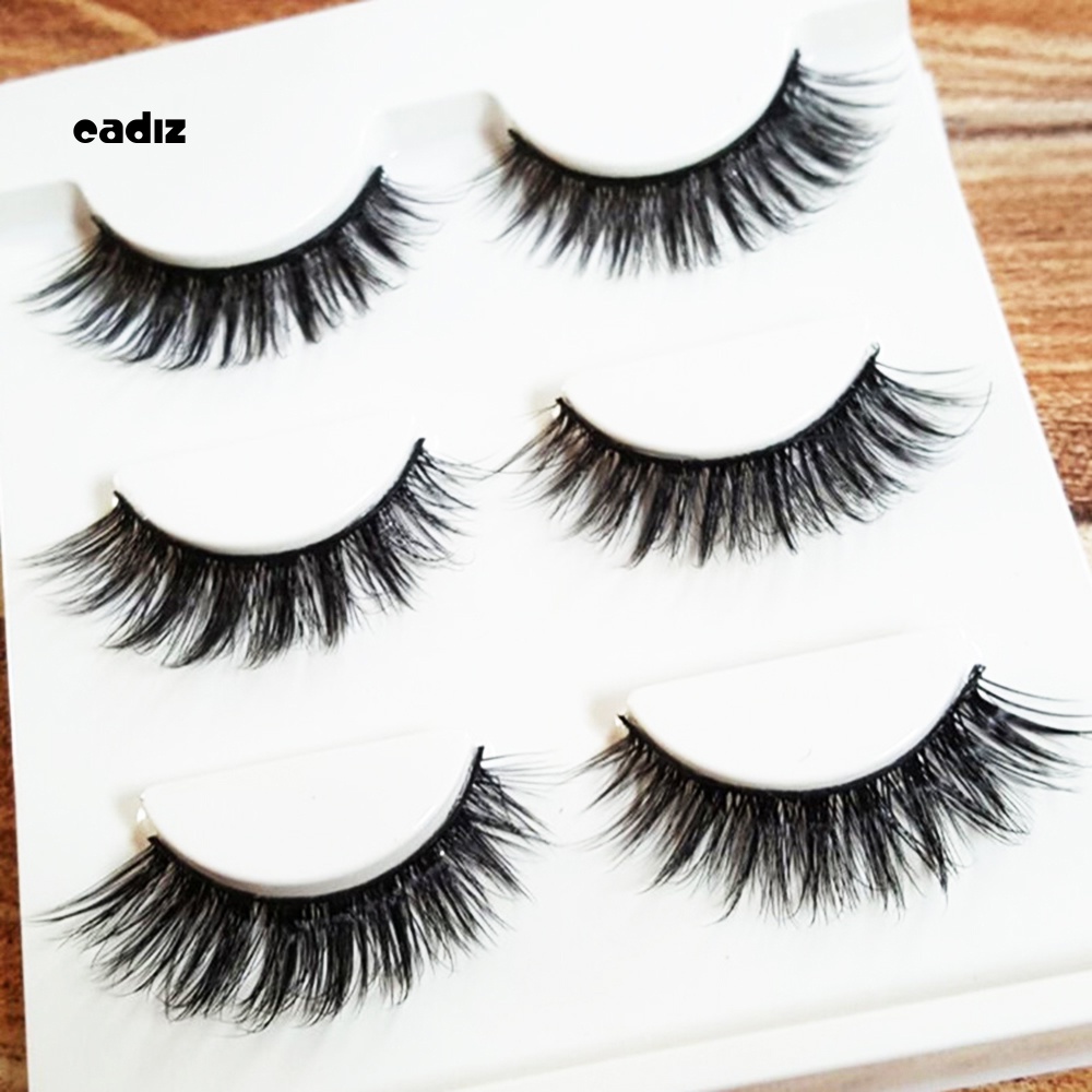 Set 3 Cặp Lông Mi Giả Màu Đen Dài Và Dày Tự Nhiên