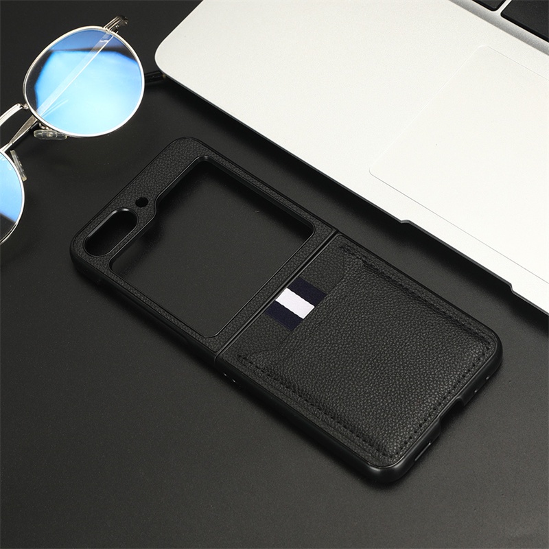 Ốp Lưng Bọc Da Có Ngăn Đựng Thẻ Cho Điện Thoại Samsung Galaxy Z Flip 5 5G Z Flip5 4 3
