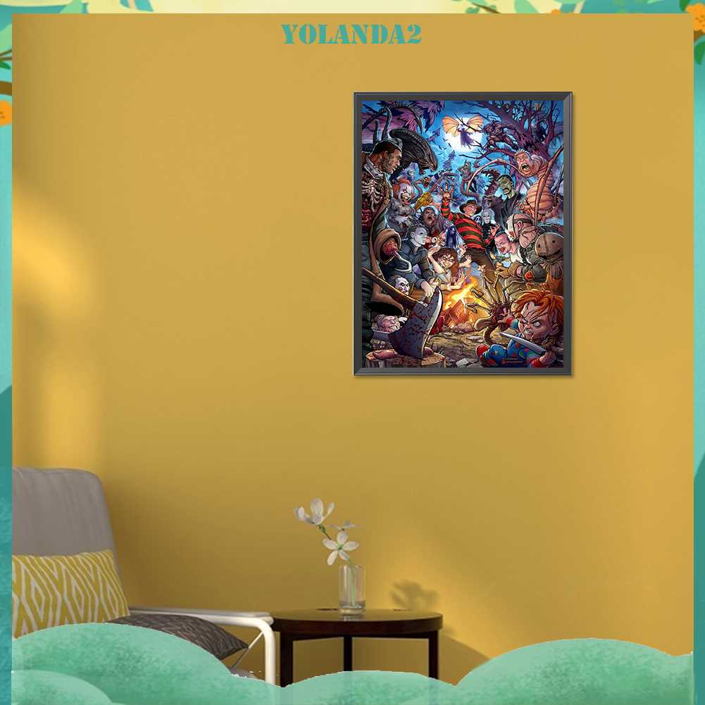 Tranh Đính Đá Kim Cương Toàn Bộ 5D DIY Hình Vẽ Phim Kinh Dị Trang Trí Nhà Cửa