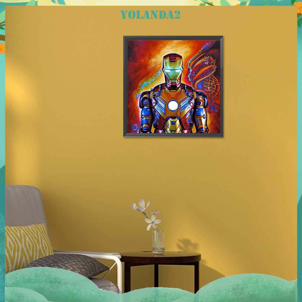 Tranh Đính Đá Kim Cương Toàn Bộ 5D DIY Hình Vẽ Người Sắt