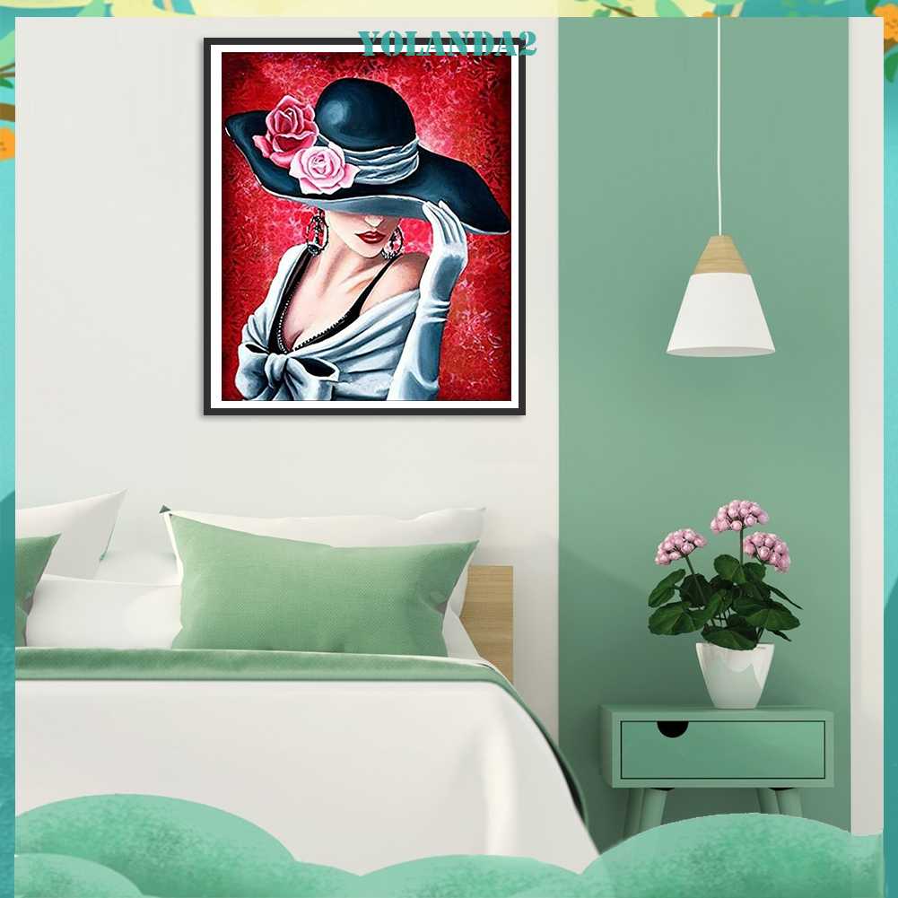 Tranh Đính Đá Kim Cương Toàn Bộ 5D DIY Hình Vẽ Cô Gái Trang Trí Nhà Cửa