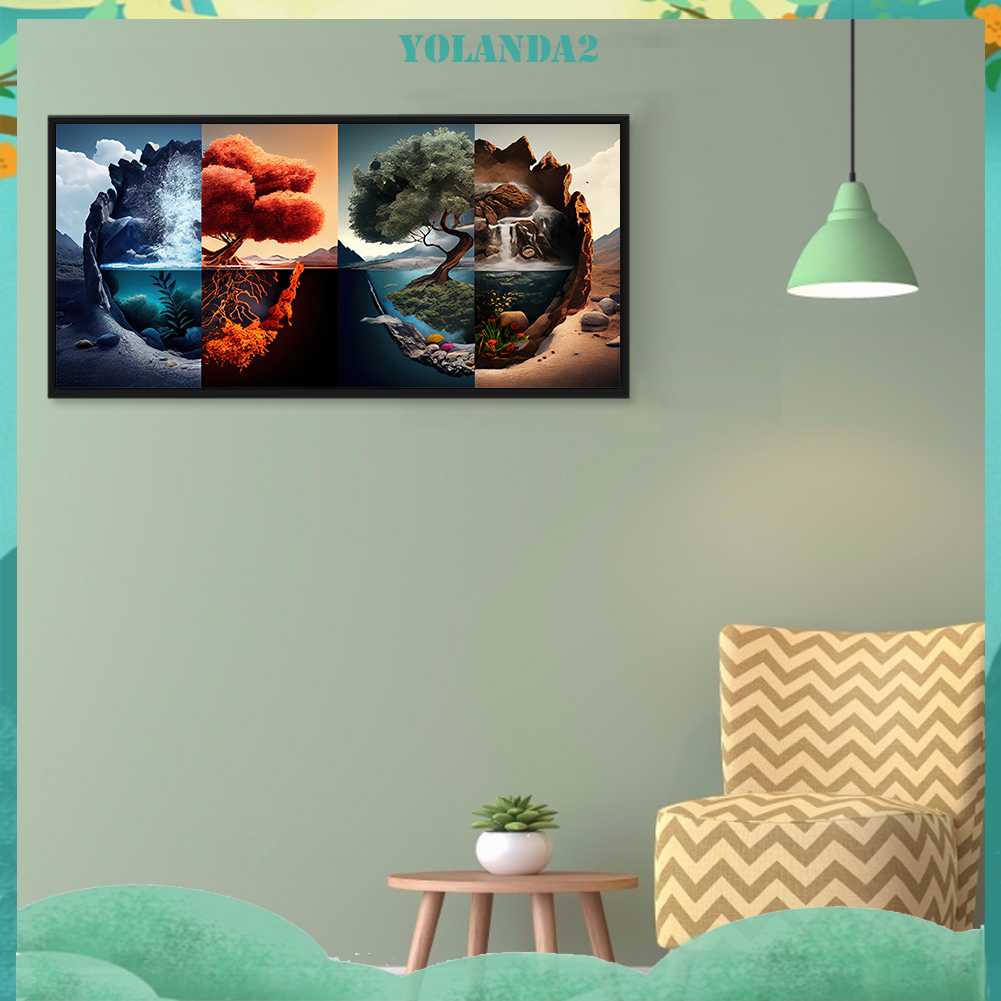 Tranh Đính Đá Kim Cương Toàn Bộ 5D DIY Hình Vẽ Bốn Mùa Trang Trí Nhà Cửa