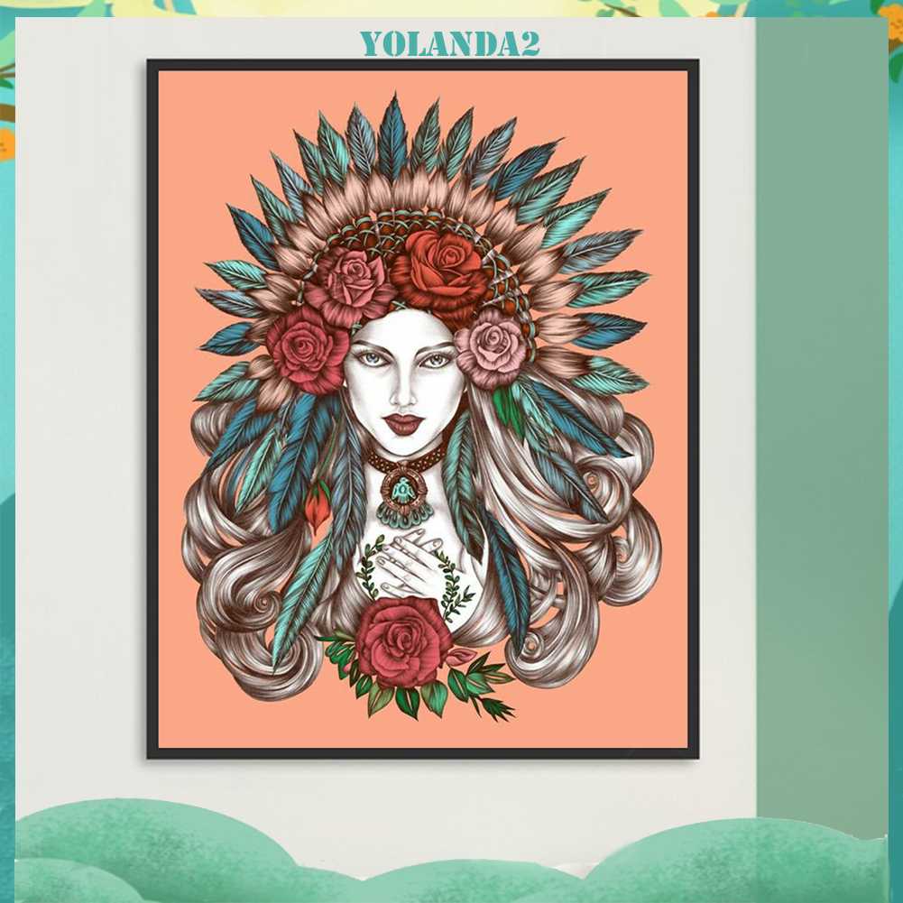 Tranh Đính Đá Kim Cương Toàn Bộ 5D DIY Hình Vẽ Cô Gái Trang Trí Nhà Cửa