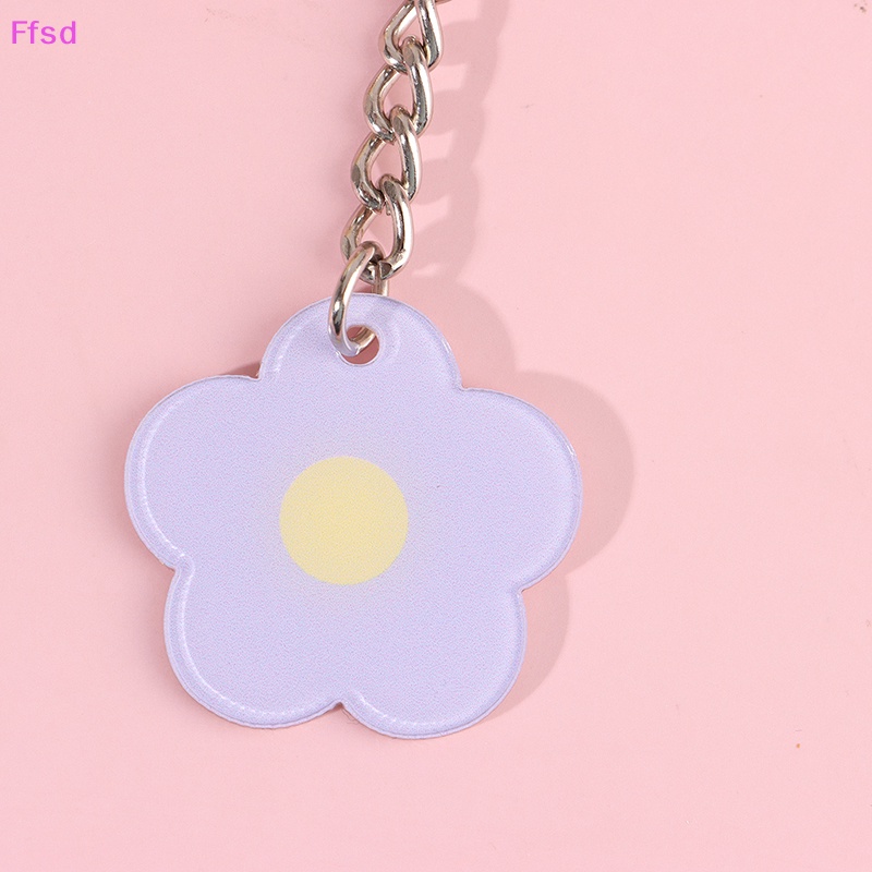 {Ffsd} Móc Khóa Acrylic Hình Hoa Màu Kẹo Tối Giản