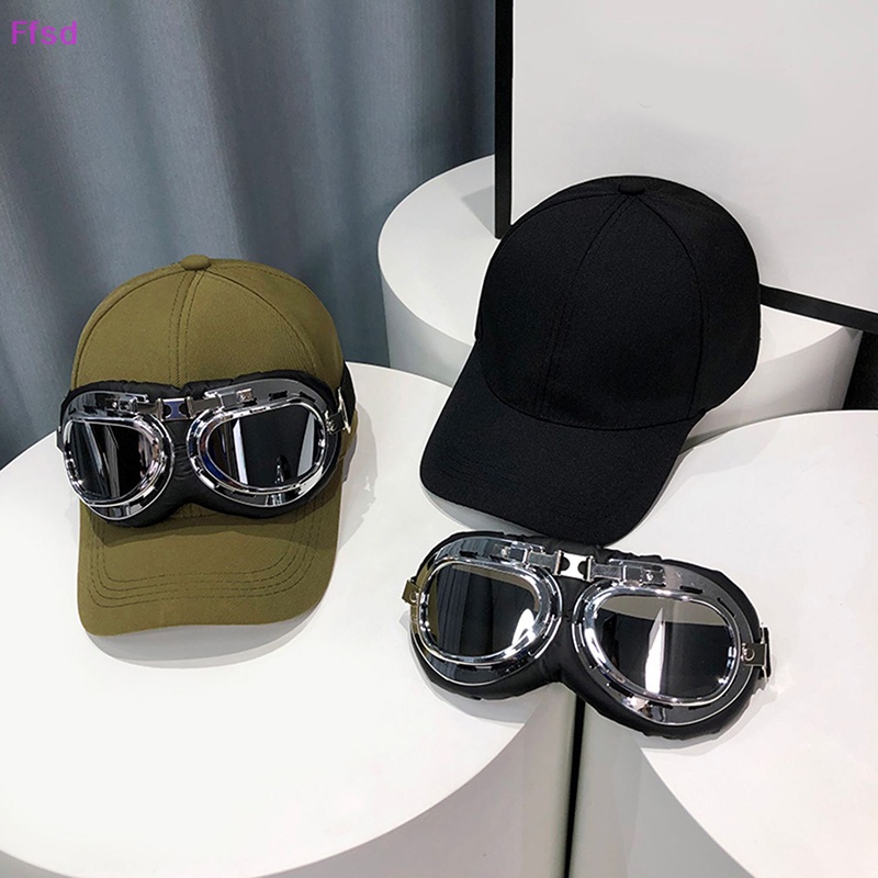 {Ffsd} Hàng Bán Chạy Mũ Bóng Chày Phi Công Che Nắng Có Kính Râm Cong Bảo Vệ Ngoài Trời Phong Cách Hip Hop Ngoài Trời