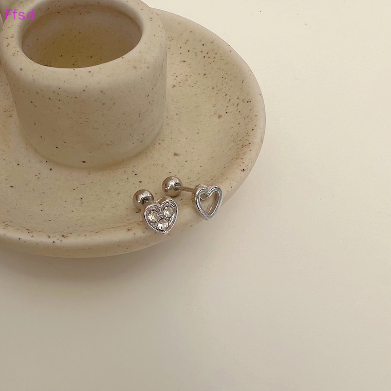 1 Đôi Khuyên Tai Hình Trái Tim Rỗng Xoắn Ốc Cho Nữ