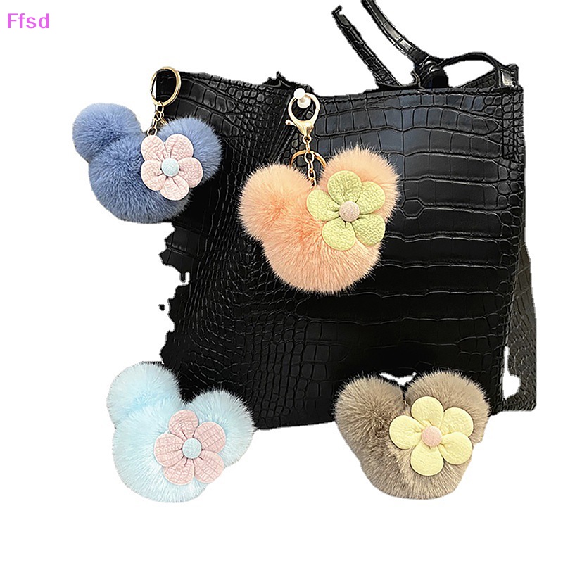 {Ffsd} 1 Móc Khóa Hình Hoa Hướng Dương Lông Xù Mềm Mại Đầy Màu Sắc Đáng Yêu