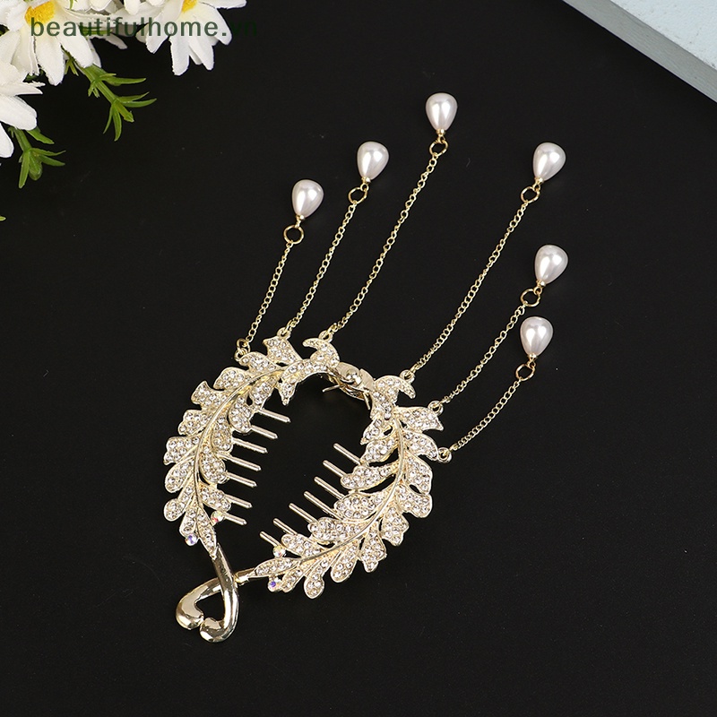 Kẹp Tóc Càng Cua Đính Ngọc Trai Giả Thanh Lịch Cho Nữ