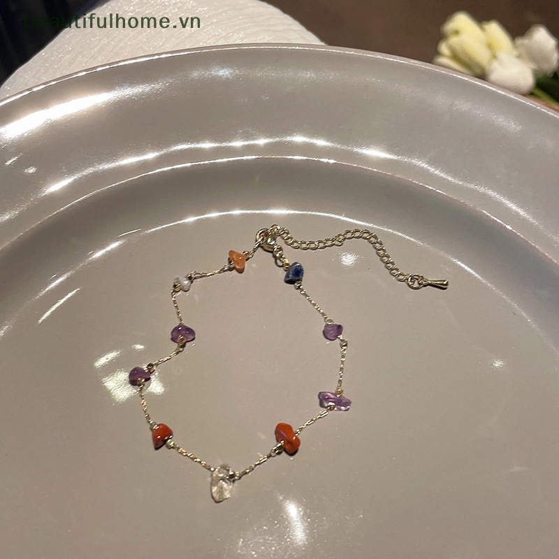 [beautifulhome] Vòng cổ Đá Màu Vàng Kim Đơn Giản Phong Cách Hàn Quốc Cho Nữ Giới Đi Biển Làm Quà Tặng [beauty]
