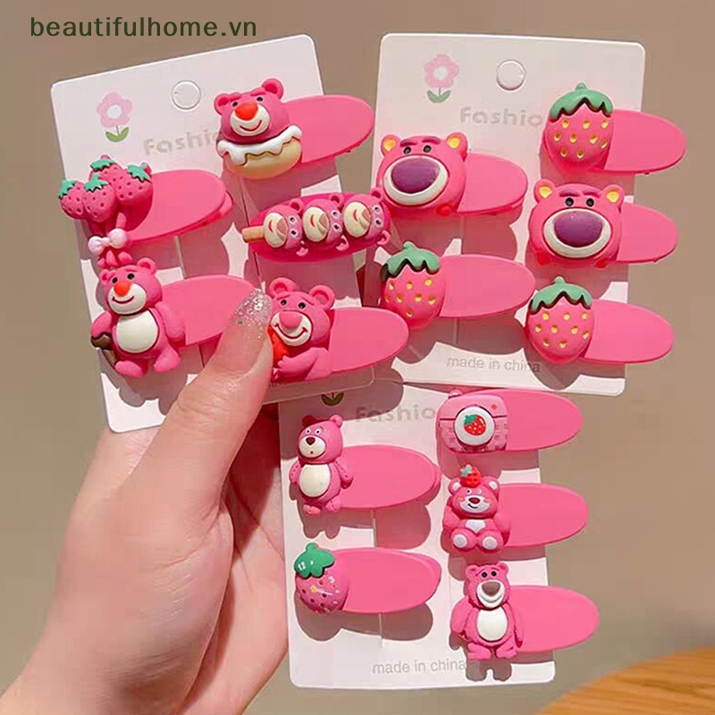 Set 5 Cặp Dây Buộc Tóc Cao Su Co Giãn Hình Trái Cây / Gấu Hoạt Hình Dễ Thương Cho Bé Gái