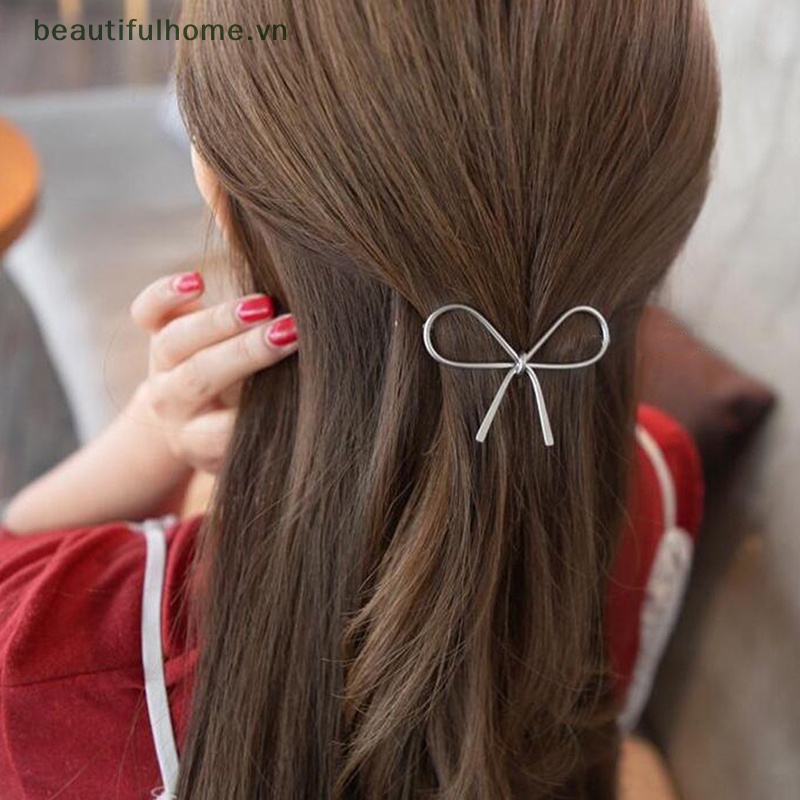 Set 2 Kẹp Tóc Kim Loại Hình Tam Giác / Tròn / Ngôi Sao Thanh Lịch Ngọt Ngào Cho Nữ