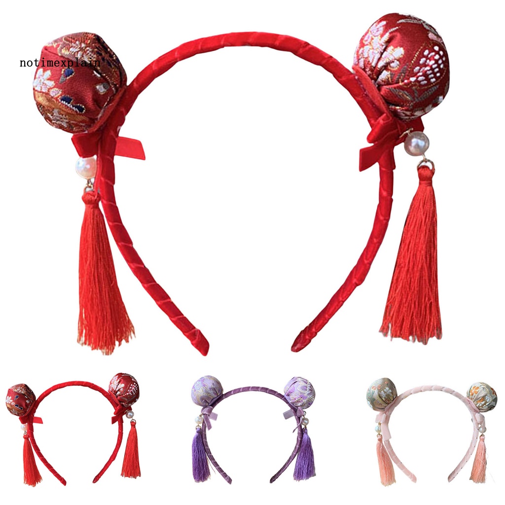 Nta Băng Đô Cài Tóc Đính Ngọc Trai Giả Thiết Kế Tua Rua Đôi Phong Cách Trung Hoa Cho Nữ Mỗi Ngày