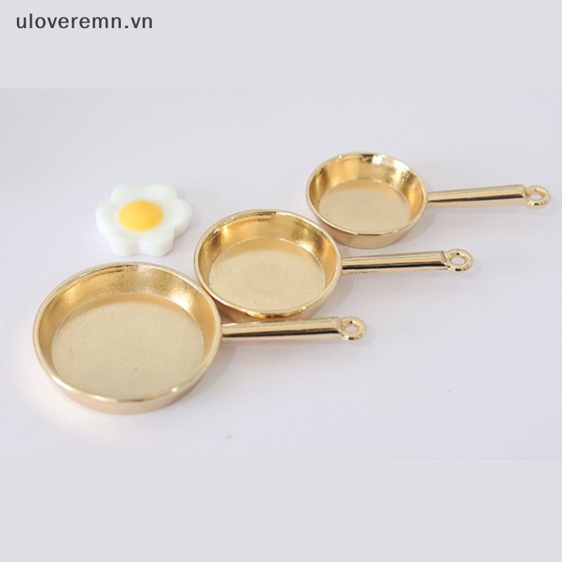 Bộ Chảo Chiên Trứng Bằng Kim Loại Tỉ Lệ 1 / 12 Trang Trí Nhà Búp Bê