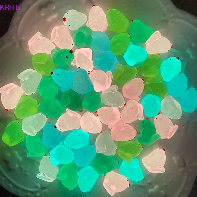 Set 5 Chú Gà Con Mini Phát Sáng Trong Bóng Tối Trang Trí Tiểu Cảnh Mới