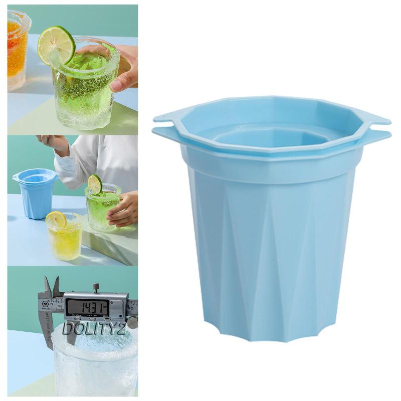 Khay Silicone Làm Đá Viên Hình Trụ 2 Ngăn Tiện Dụng Mang Theo Du Lịch Cắm Trại