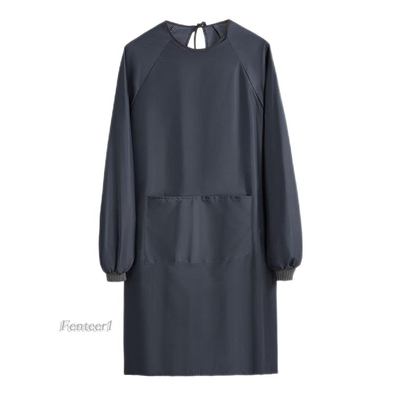 [Fenteer1] Áo Khoác Chống Nước Tay Dài Có Túi Màu Đen