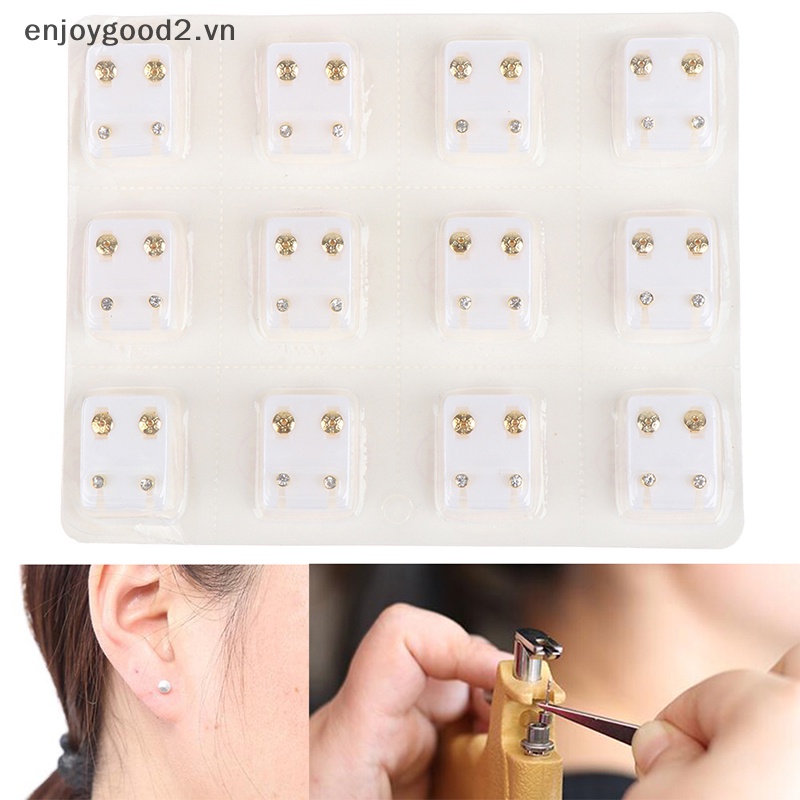 Set 12 Đôi Khuyên Tai Bằng Thép Cao Cấp