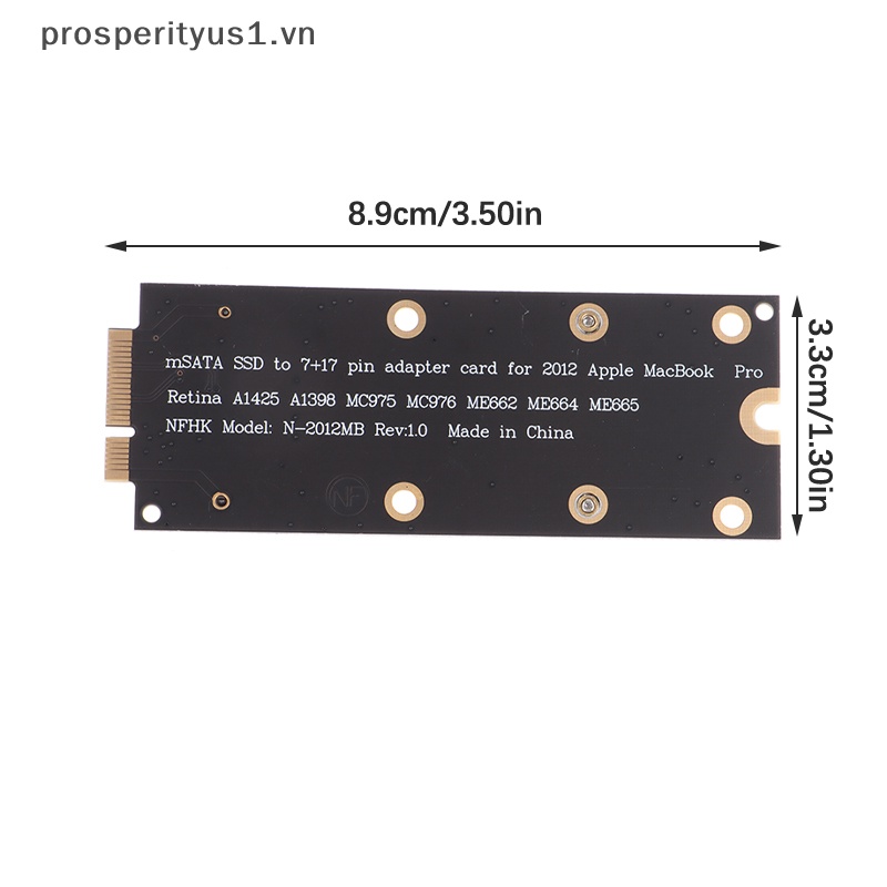 Thẻ Chuyển Đổi mSATA SSD Sang SATA 7 + 17 Pin 2012 Pro MC976 A1425 A1398 Chuyên Dụng