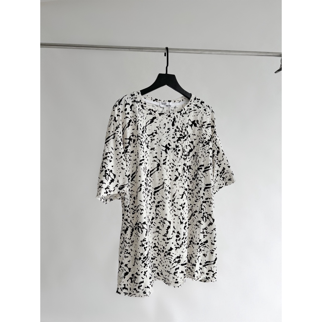 Áo thun chất liệu len 100% cotton form rộng unisex hoạ tiết cao cấp TSS8091