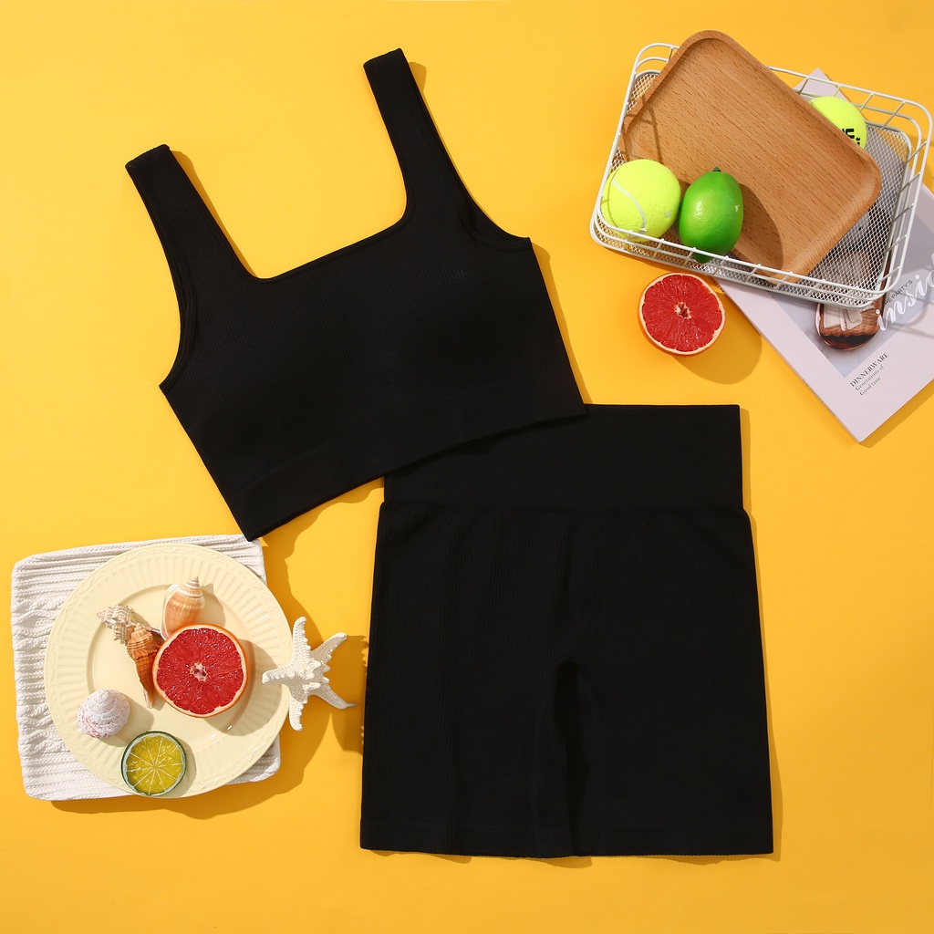 Take Talk Bộ Đồ Tập Thể Thao Áo Ngực Quần Short Lưng Cao Co Giãn Không Đường May Thoải Mái Cho Nữ