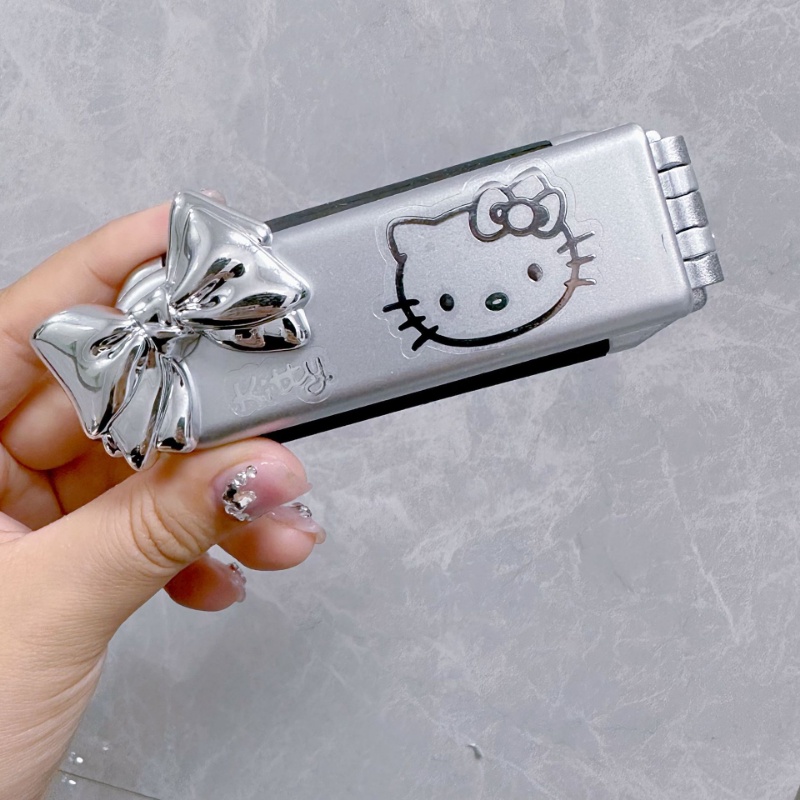 New Cartoon Big Two Dog Portable Folding Air Bag Comb Girl New Cat Portable Makeup Mirror Dual Purpose Mirror Comb Jewelry