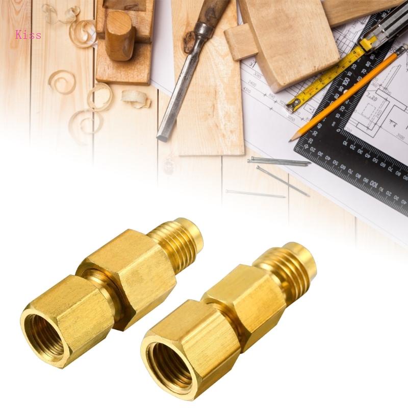 Set 2 Đầu Nối Bình Làm Lạnh Bằng Đồng Thau 6015 R134A R12 Chuyên Dụng