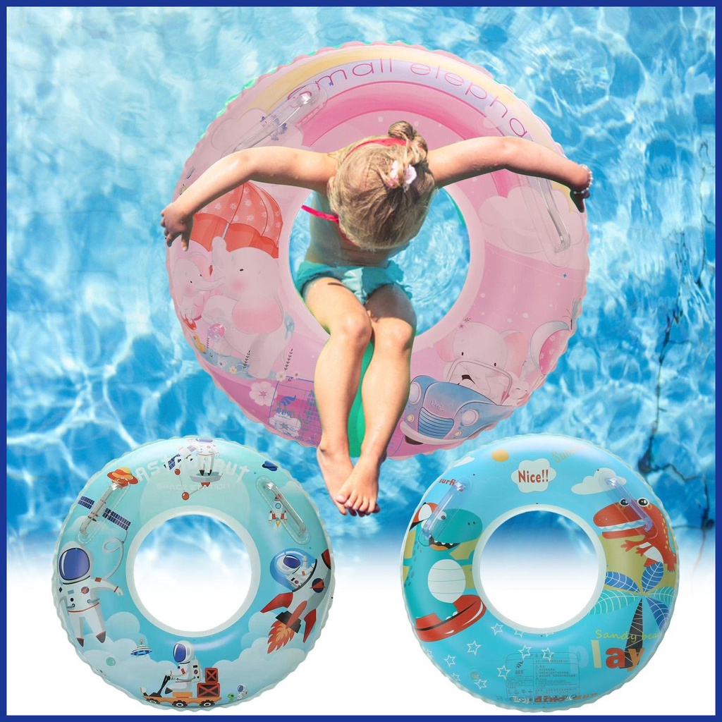 Phao Bơi Bơm Hơi Bằng PVC In Họa Tiết Hoạt Hình Dễ Thương Gọn Nhẹ Tiện Dụng