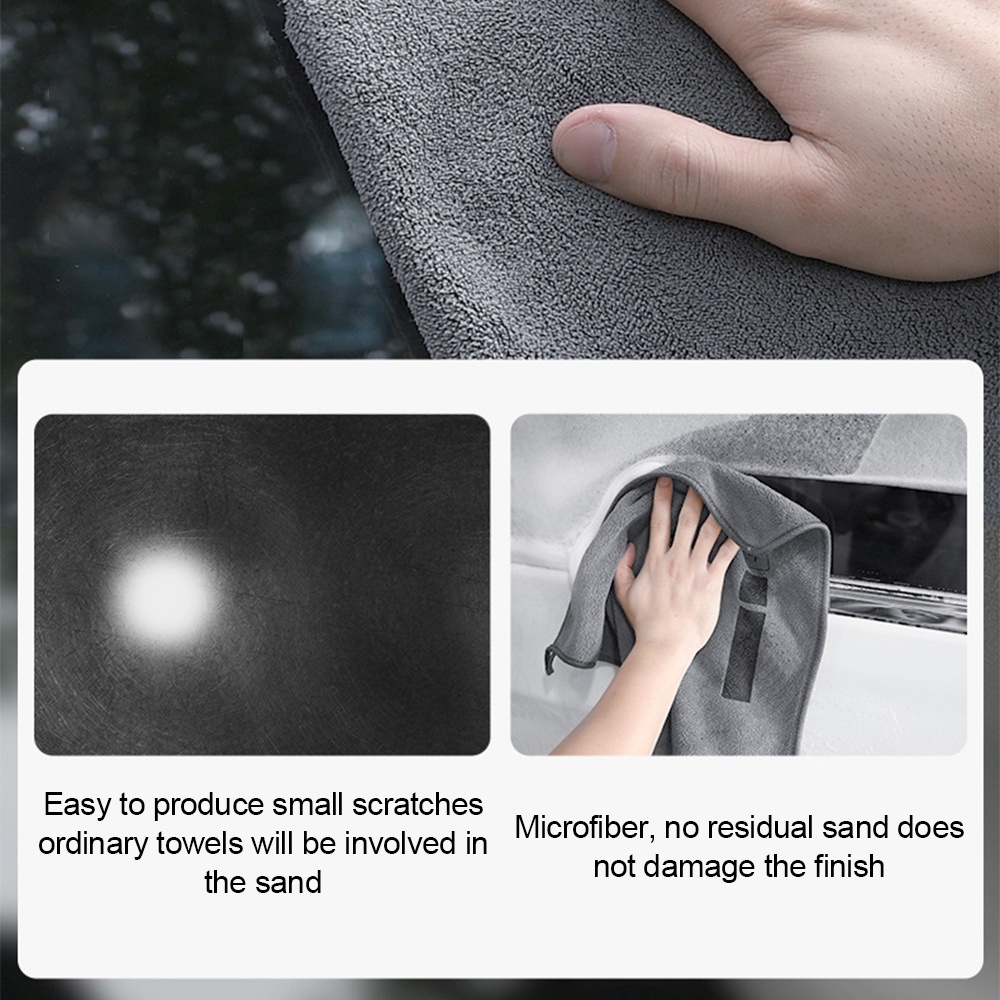 Khăn Lau Xe Hơi Hai Mặt Bằng Vải Nhung Sợi Nhỏ Thấm Nước Không Có Thể Hấp Thụ Nước Và Không Làm Rụng Tóc Dày