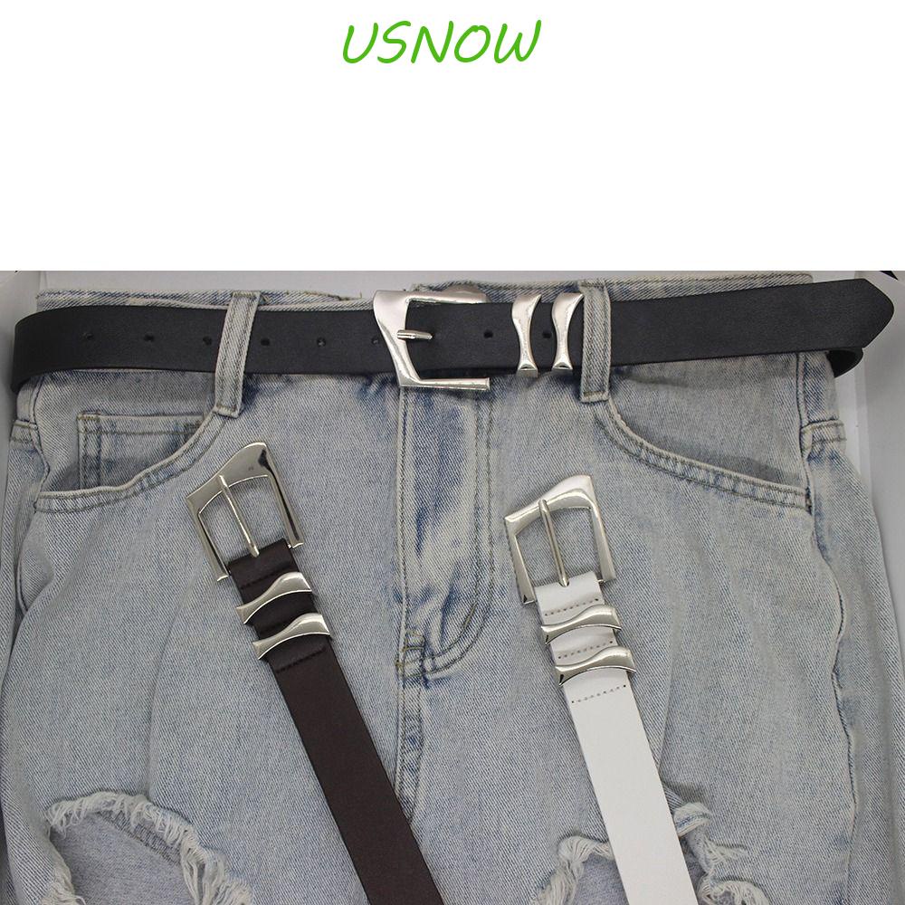 Thắt Lưng Da PU Khóa Hợp Kim Phong Cách Punk Hàn Quốc Thời Trang Cho Nam Và Nữ