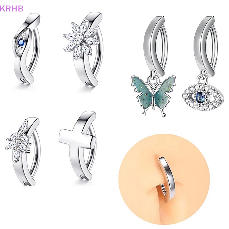 Khuyên Rốn Bằng Thép Không Gỉ Hình Hoa Quyến Rũ Cho Nữ Mới